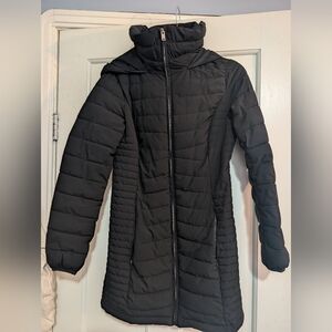 DKNY Hooded Packable Puffer Coat Black Size XS 2 Side Zipper Pockets
